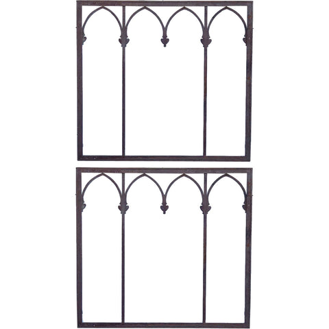 Pair American Wrought Iron Mountain States Telephone Building Window Grilles