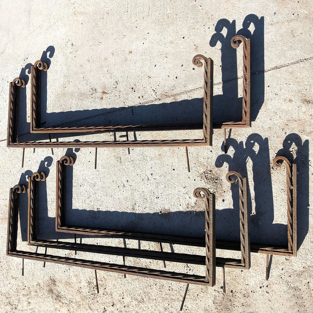 Gothic Rope Brackets Set of Five American Gothic Revival Wrought Iron Brackets