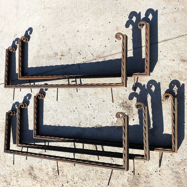 Set of Five American Gothic Revival Wrought Iron Brackets