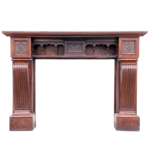 English Victorian Rosewood Fireplace Mantel Surround