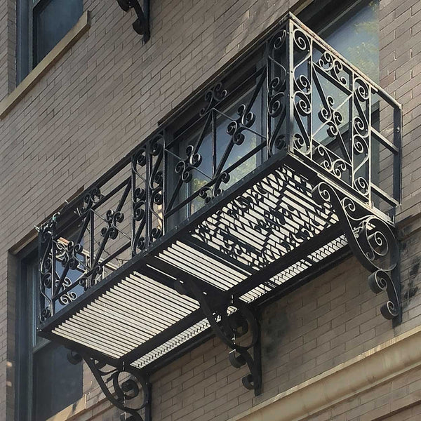 Complete American Beaux Arts Acacia Hotel Wrought Iron Balcony