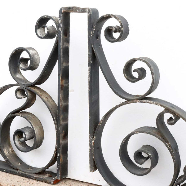 Pair American Beaux Arts Acacia Hotel Wrought Iron Architectural Brackets