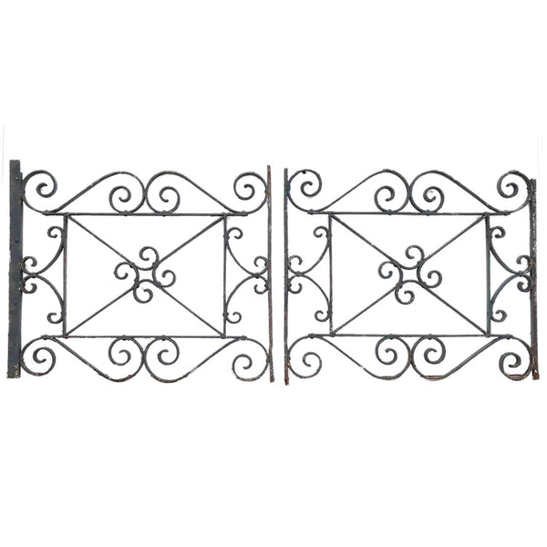 Pair of American Beaux Arts Acacia Hotel Wrought Iron Architectural Panels