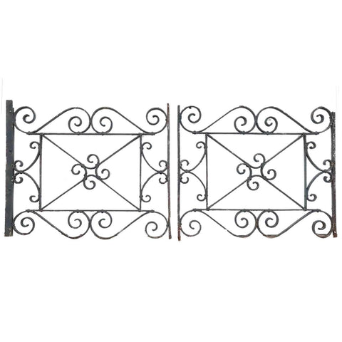 Pair of American Beaux Arts Acacia Hotel Wrought Iron Architectural Panels