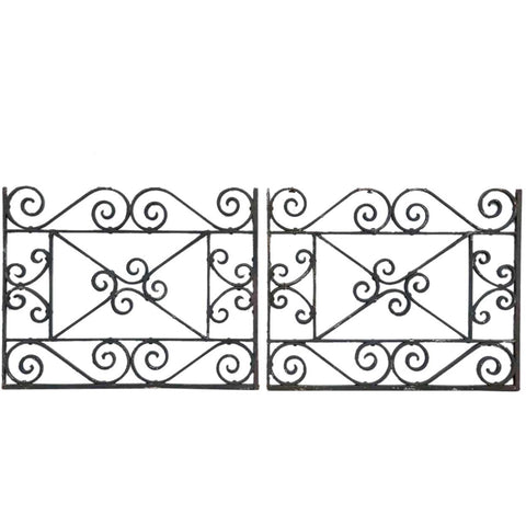 Pair of American Beaux Arts Acacia Hotel Wrought Iron Architectural Panels