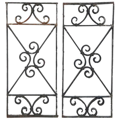 Pair of American Beaux Arts Acacia Hotel Wrought Iron Architectural Panels