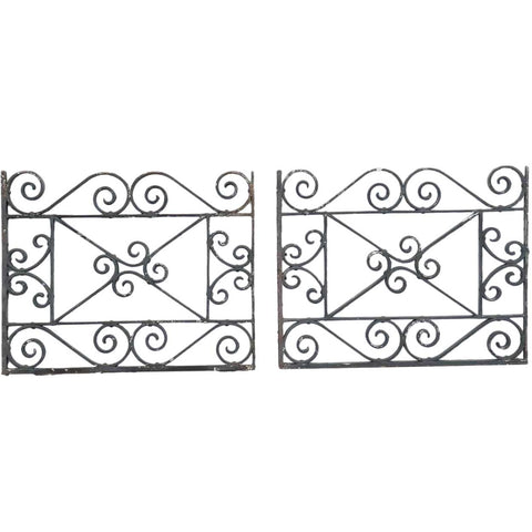 Pair of American Beaux Arts Acacia Hotel Wrought Iron Architectural Panels