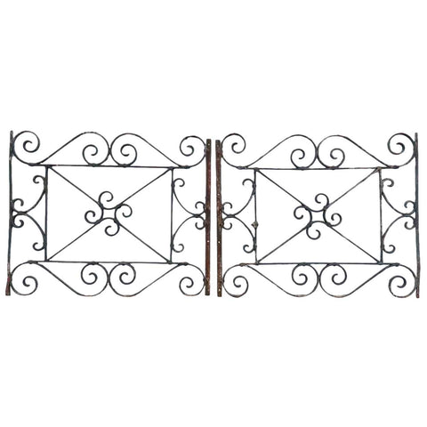 Pair of American Beaux Arts Acacia Hotel Wrought Iron Architectural Panels