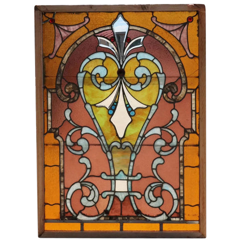 American Denver Stained, Beveled, Jeweled and Leaded Glass Window