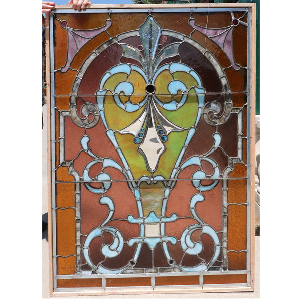 American Denver Stained, Beveled, Jeweled and Leaded Glass Window