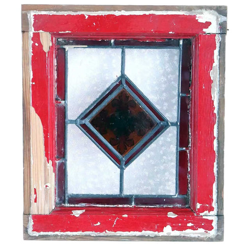 Small Aesthetic Movement Stained, Leaded and Pressed Jewel Glass Window