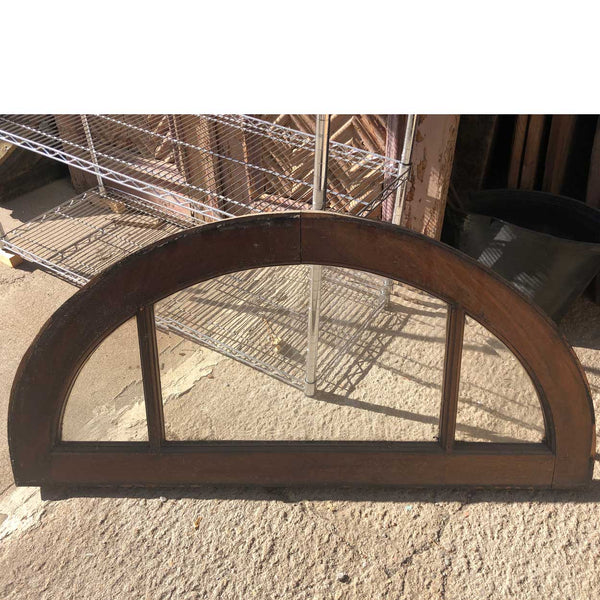 Argentine Mahogany and Beveled Glass Arched Window/ Door Architectural Transom