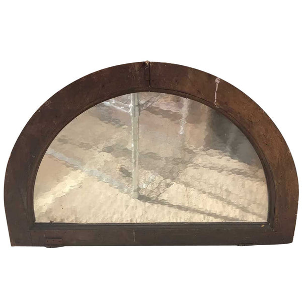 Argentine Cedar and Textured Glass Arched Architectural Window/Door Transom