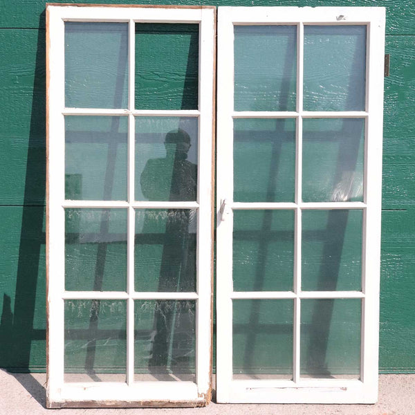 Pair of Vintage American Painted Pine Frame Casement Windows