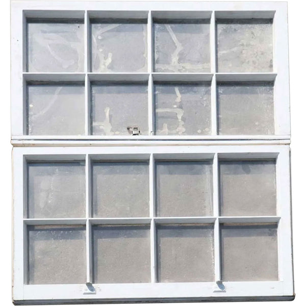 Vintage American Painted Pine Frame Double-Hung Sash Window