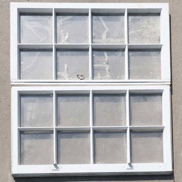 Vintage American Painted Pine Frame Double-Hung Sash Window