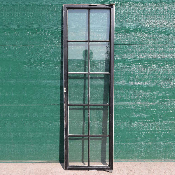 Vintage Tall American Black Painted Pine Ten-Pane Casement Window