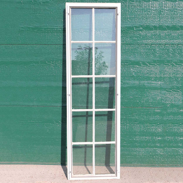 Vintage Tall American Black Painted Pine Ten-Pane Casement Window