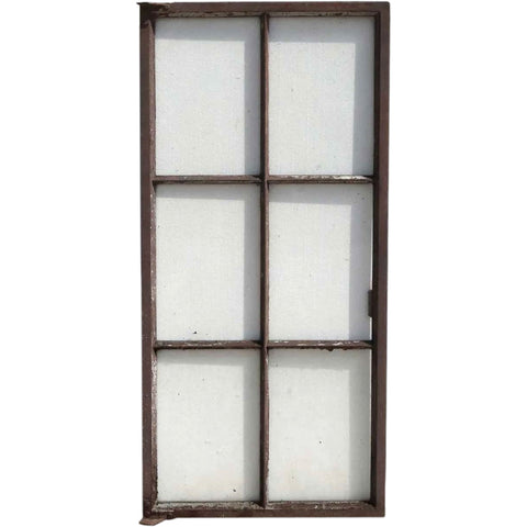 Vintage American Industrial Steel Six-Pane Casement Window