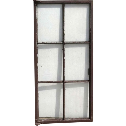 Vintage American Industrial Steel Six-Pane Casement Window