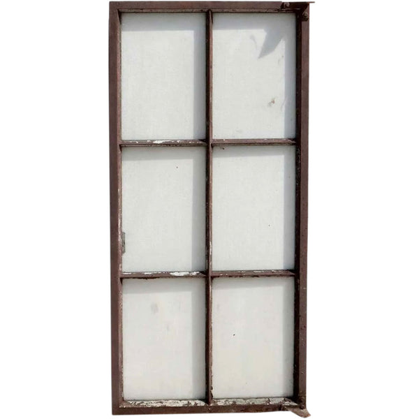 Vintage American Industrial Steel Six-Pane Casement Window