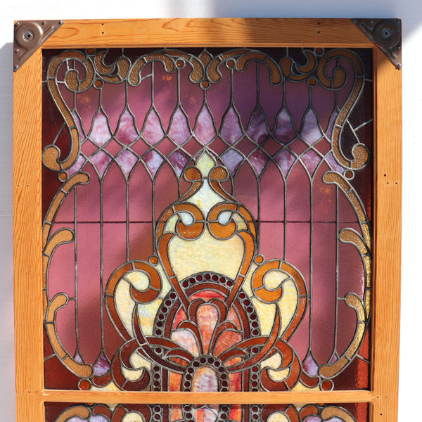 American Leaded, Stained and Jewelled Glass Architectural Window
