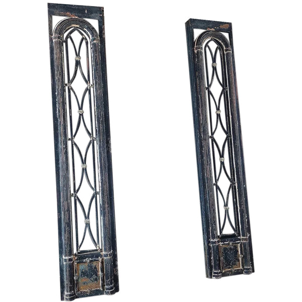 Vintage American Wrought and Cast Iron Double Door Gate Entryway with Sidelights