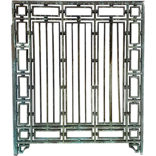 American Patinated Bronze Bank Teller Cage Grille Panel