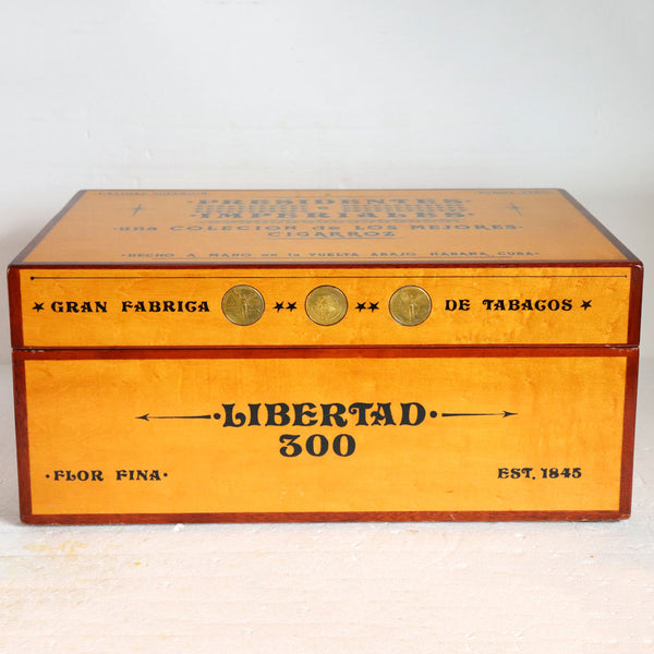 Cuban Rosewood Trimmed Maple and Silver Libertad (Coin) Cigar Humidor Box