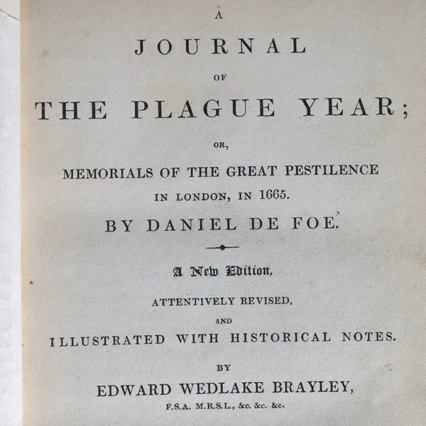 Book: A Journal of the Plague Year 1665 by Daniel De Foe