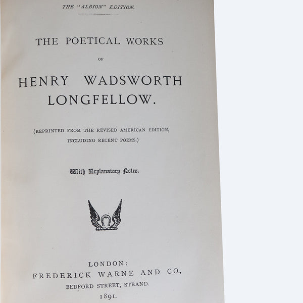 Leather Book: The Poetical Works of Henry Wadsworth Longfellow