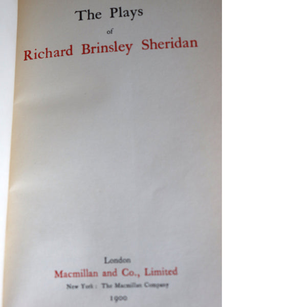 Leather Book: The Plays of Richard Brinsley Sheridan by Richard Sheridan