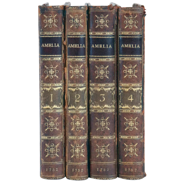 Set of Four Leather Books: Amelia by Henry Fielding Esq.