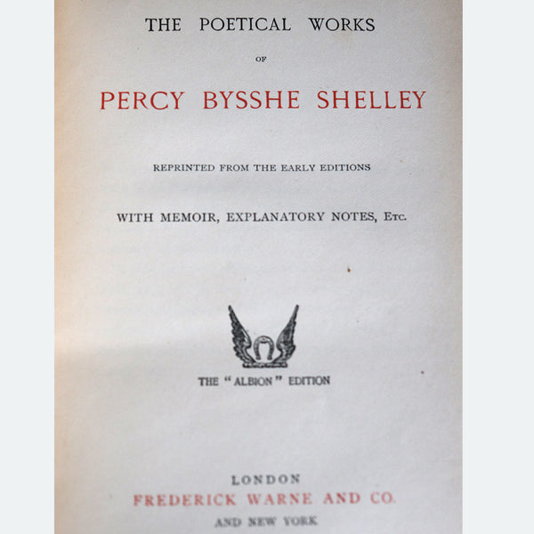 Leather Book: The Poetical Works by Percy Bysshe Shelley