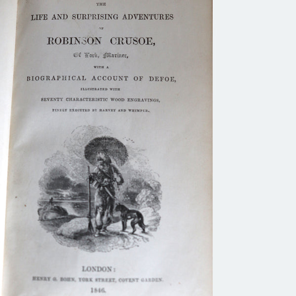 Leather Book: The Life and Surprising Adventures of Robinson Crusoe by Daniel Defoe