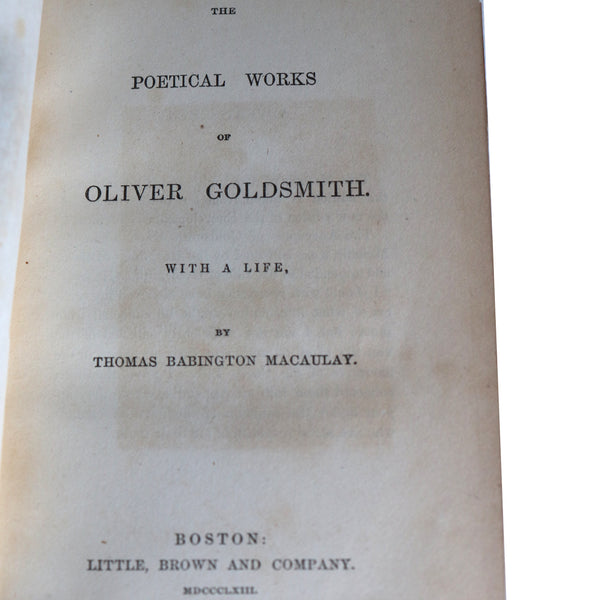 Leather Book: The Poetical Works of Oliver Goldsmith by Thomas Babington Macaulay