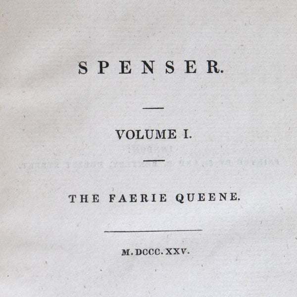 Set of Five Leather Books: The Poetical Works of Edmund Spenser