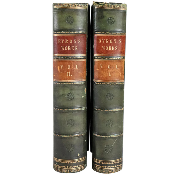 Set of Two Leather Books: The Life and Works of Lord Byron by William Anderson
