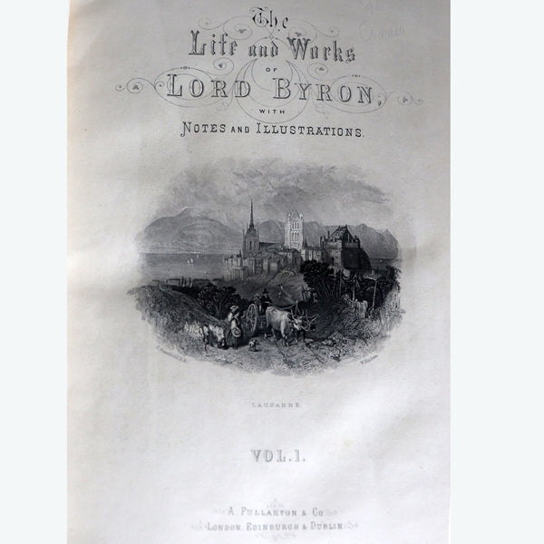 Set of Two Leather Books: The Life and Works of Lord Byron by William Anderson