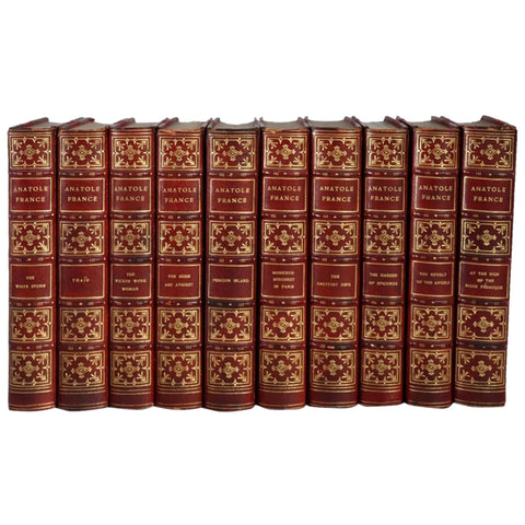 Set of Ten Leather Books: Works by Anatole France