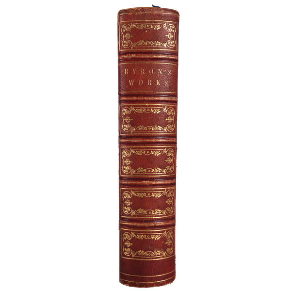 Leather Book: The Poetical Works of Lord Byron Ex Libris James Cleland