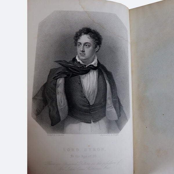 Leather Book: The Poetical Works of Lord Byron Ex Libris James Cleland