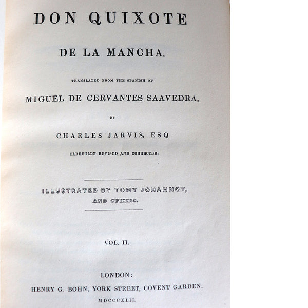 Set of Two Books: Don Quixote de La Mancha by Charles Jarvis, Esq.