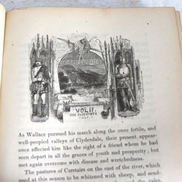 Set of Two Leather Books: The Scottish Chiefs by Miss Jane Porter