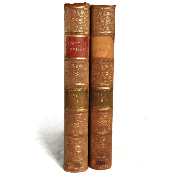 Set of Two Leather Books: The Scottish Chiefs by Miss Jane Porter