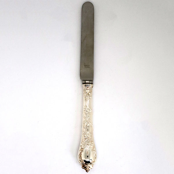 French Odiot Demidoff .950 Sterling Silver and Stainless Steel Salad Knife [36 available]