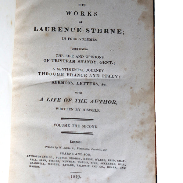 Set of Four Books: Memoirs of the Life and Family of ... Laurence Sterne