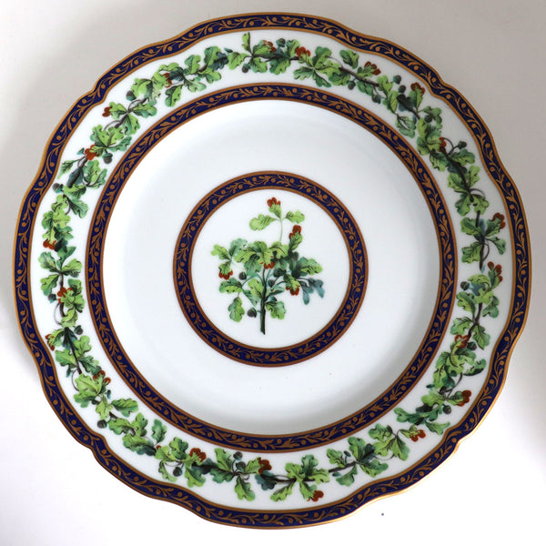 French Puiforcat Porcelain Chene Royal Dinner Plate (10.75 inch)