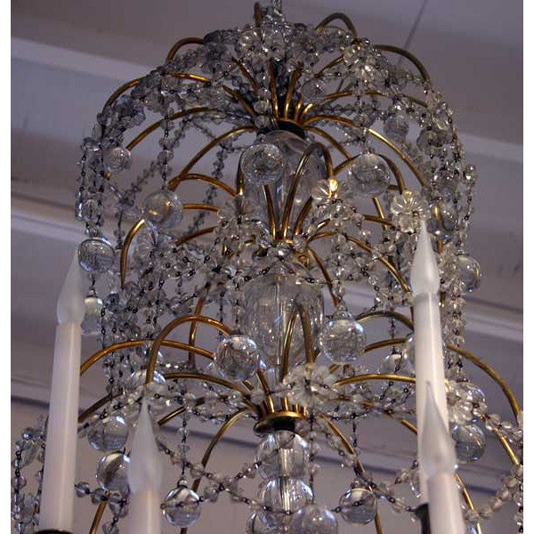 Very Large French Louis XVI Gilded Bronze and Crystal 18-Light Chandelier