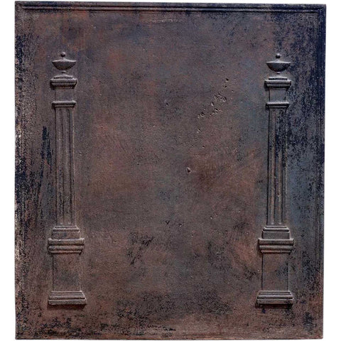 French Louis XVI Neoclassical Cast Iron Fireplace Fireback